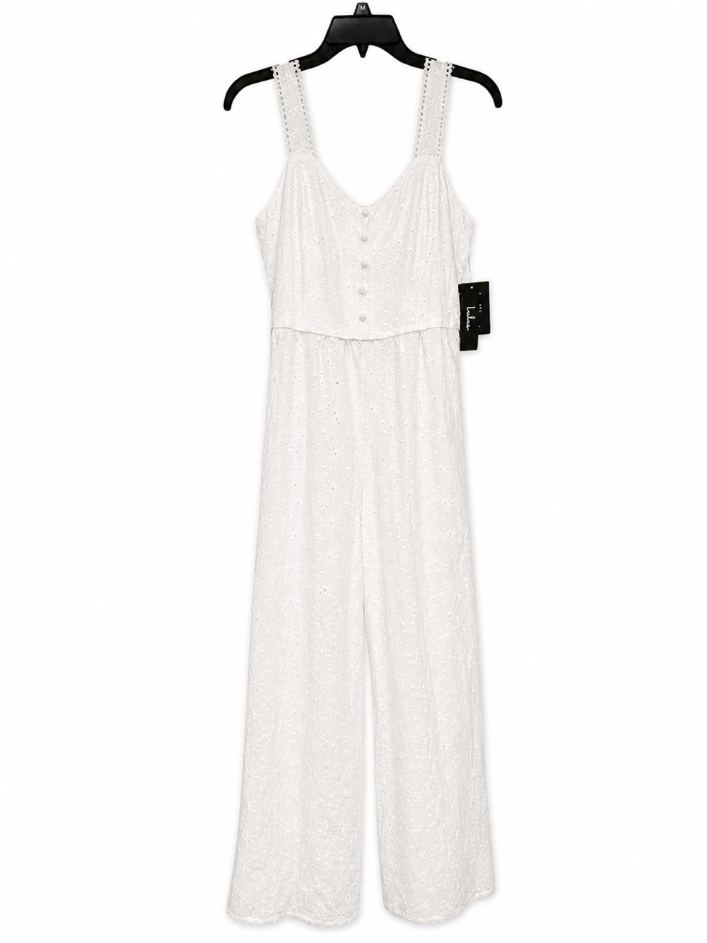 Lulu's White Eyelet Wide-Leg Jumpsuit